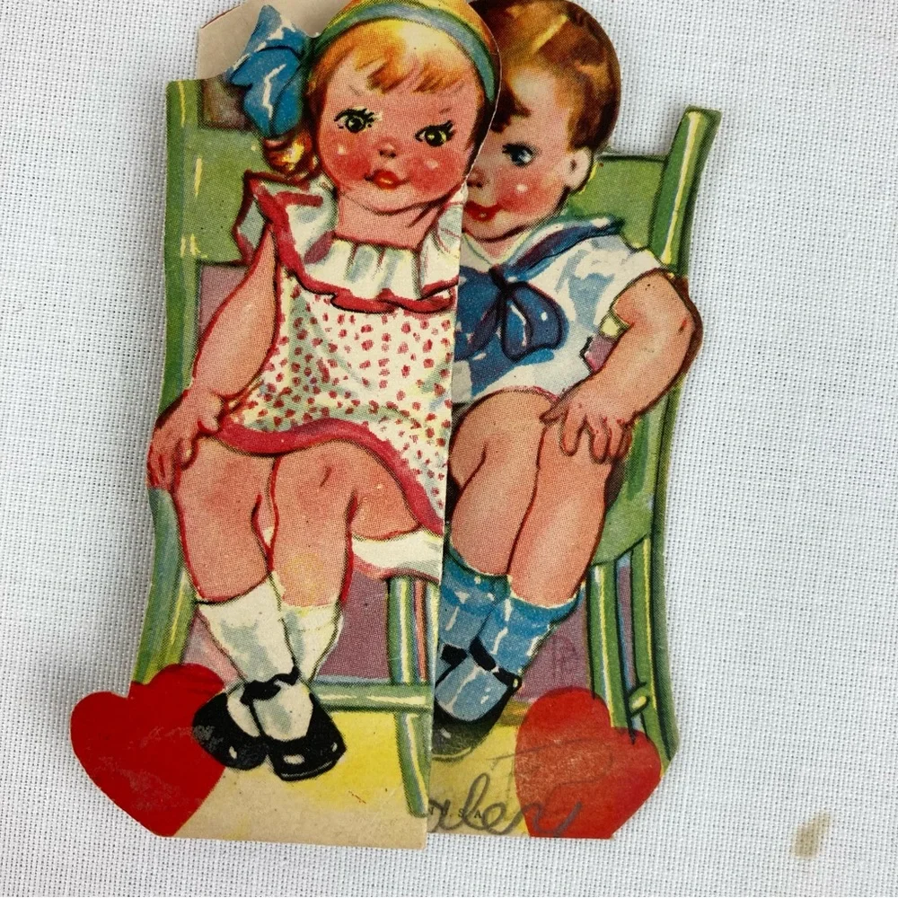 Vintage 1920's - 1940's Die Cut Valentine's Day Cards Lot Set 9 Collection